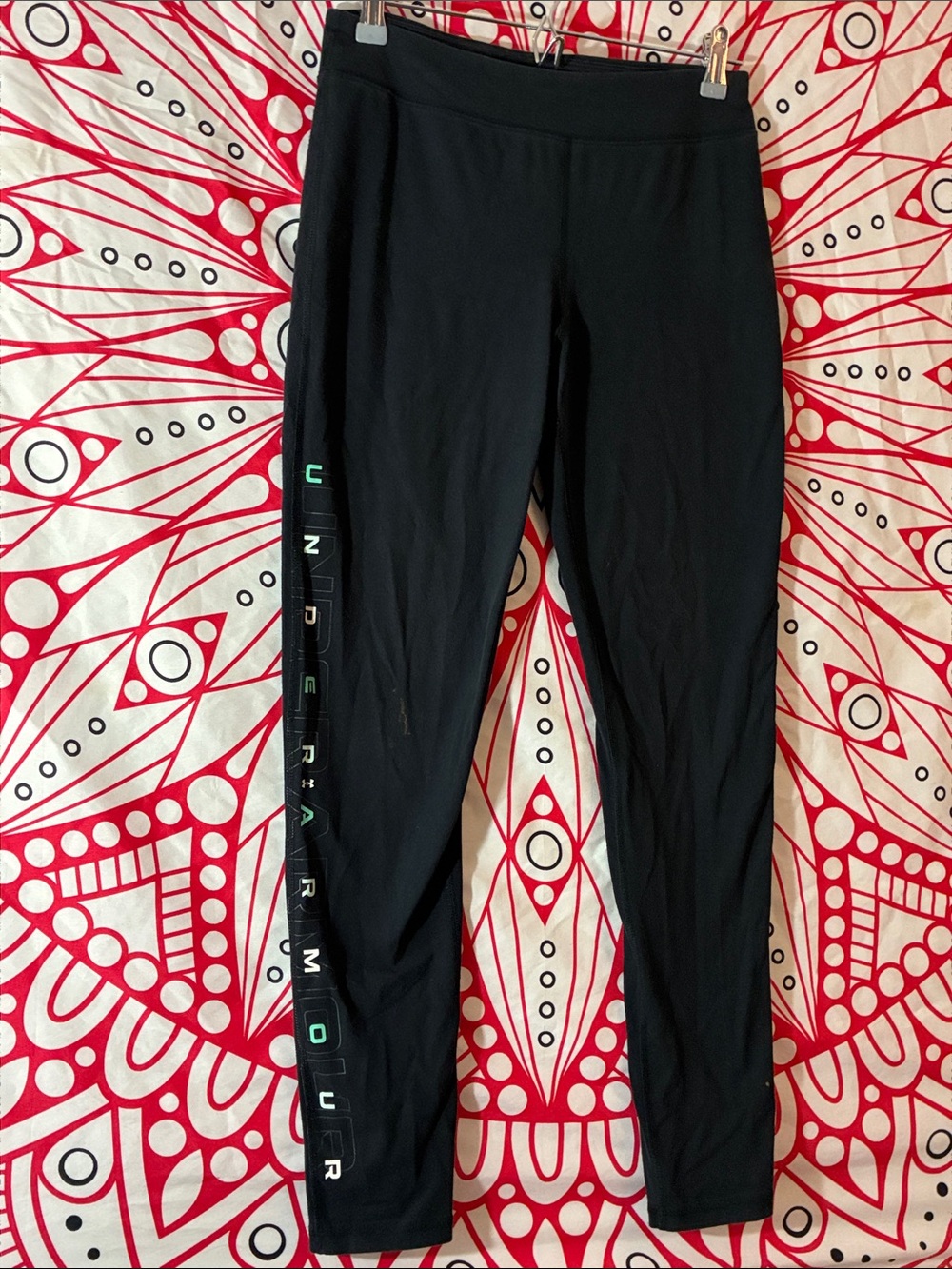 Under Armour Black Girls' Logo Side-Stripe Performance Leggings